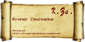 Kroner Zsuzsanna névjegykártya